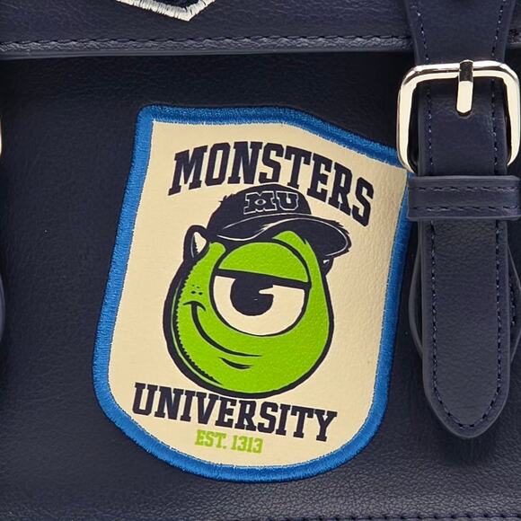 Disney Pixar Monsters Inc Mike Wazowski University Patches Blue Mini Backpack - Picture 9 of 9